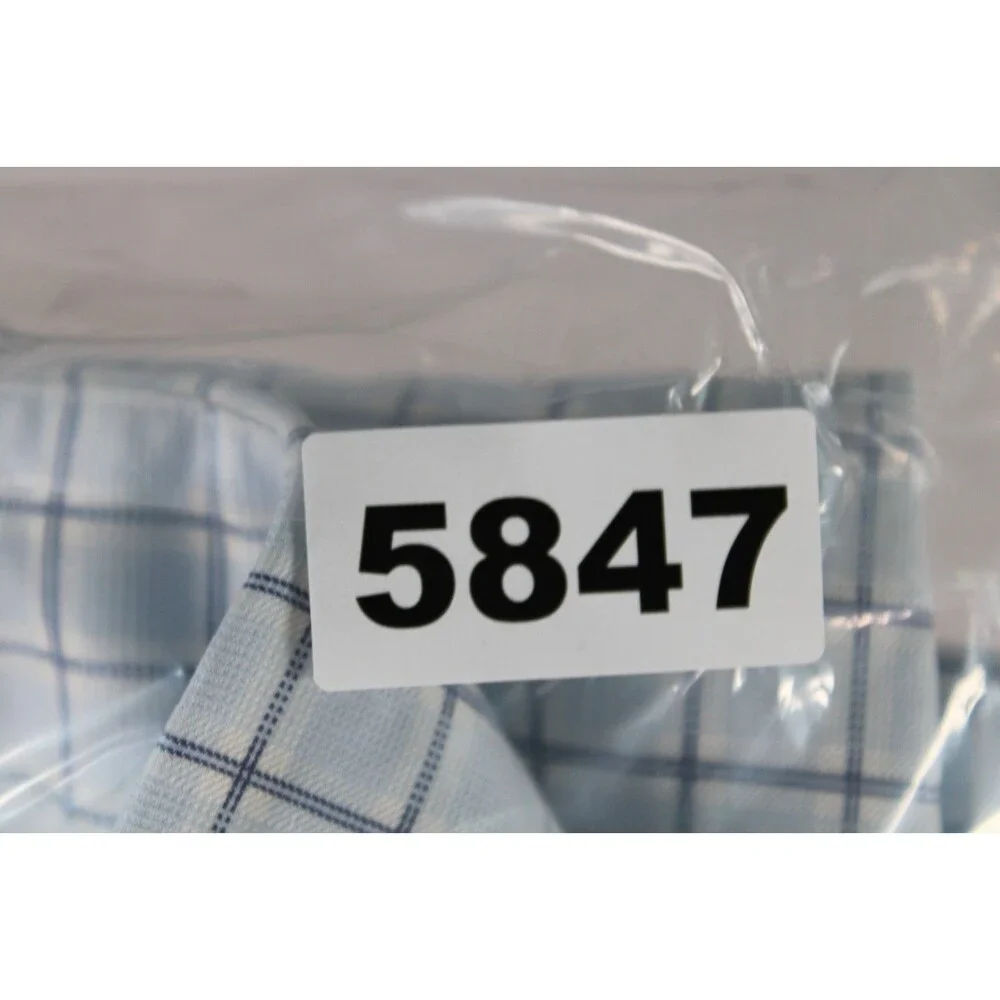 Banana Republic Men's Dress Shirt Blue Check Long Sleeve Button Front Size L